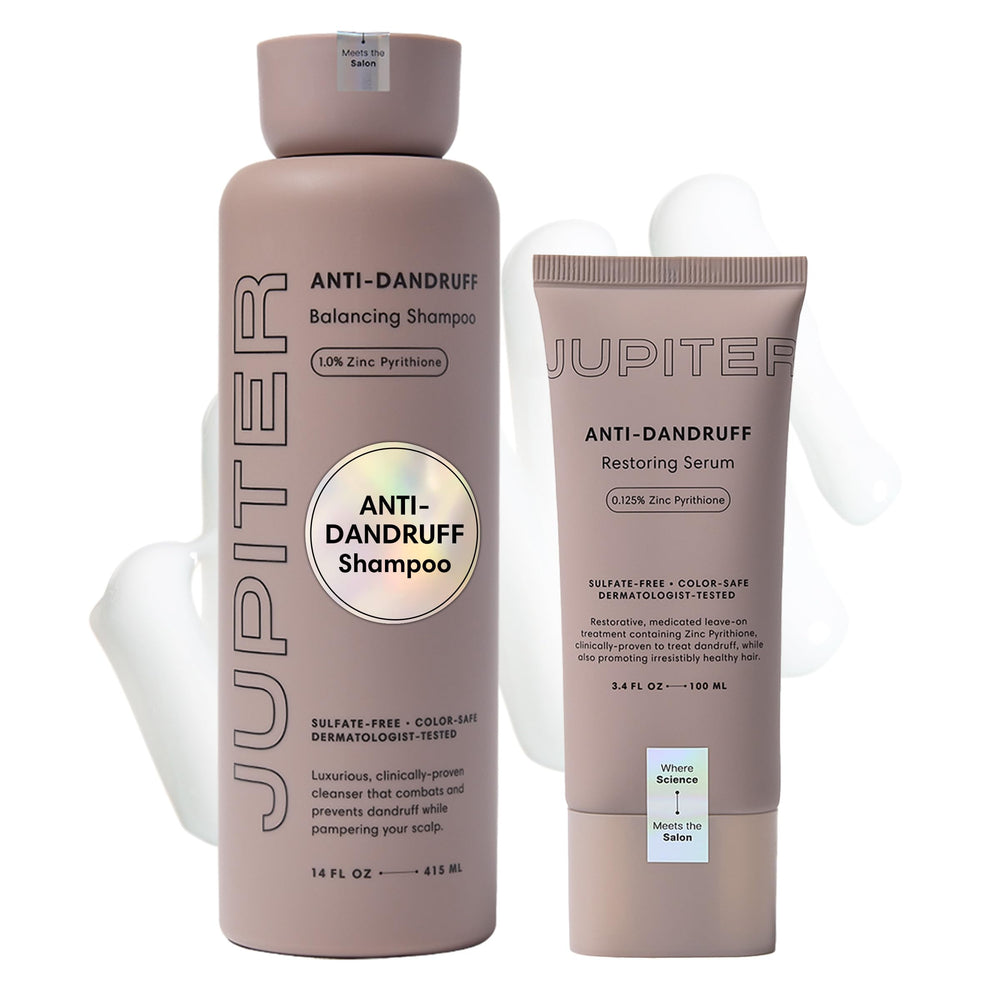 Shampoing Équilibrant Jupiter en flacon, équilibre du cuir chevelu et douceur des cheveux.