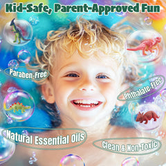 JuraFizz colorful bath water colors and scents enhance playful bath moments