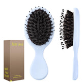 Brosse Jurrissa mini à poils de sanglier, portable et bleu pour voyage