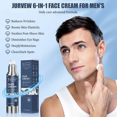 Texture onctueuse de la crème Jurvew appliquée sur le visage.