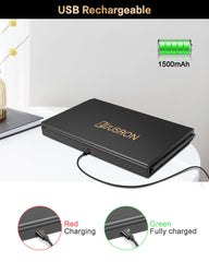 Miroir JUSRON: LED rechargeable avec luminosité réglable.