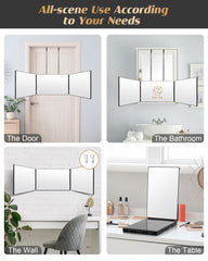 Miroir portable JUSRON idéal pour retouches cheveux en déplacement.