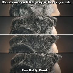 Just for Men Control GX shampoo lather demonstrates cleansing and textured hair revitalization.