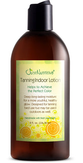 Just Nutritive Lotion bronzage intérieur bouteille — hydratation durable prolonge le bronzage.