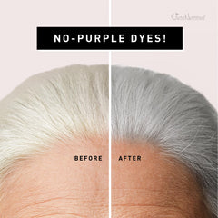 Cheveux gris avant/après avec brillance renouvelée après utilisation