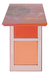 Juvia's Place Blushed Duo Blush Volume 6 radiant shimmer on cheeks for natural glow.
