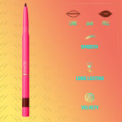 Crayon contour lèvres Juvia's Place Brownie, application douce et sans bavure.