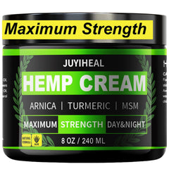 Crème JUYIHEAL au chanvre 8oz, emballage pratique pour usage quotidien.