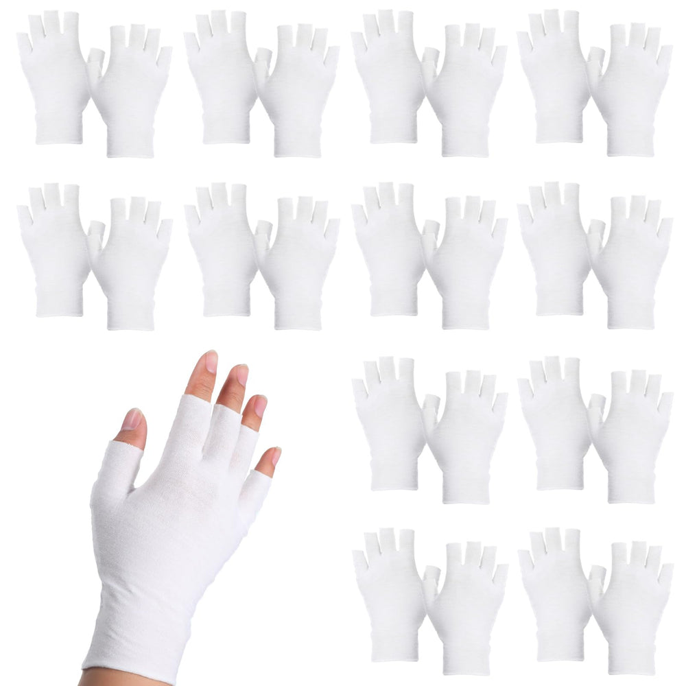 Gants blancs Jxiwvl en coton demi-doigts, douceur naturelle pour les mains.
