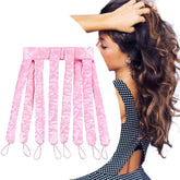 Boucleur JYHi sans chaleur en satin rose, pour des boucles douces au réveil.