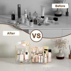 Jywantful rangement cosmétiques à 5 compartiments pour brosses et palettes.