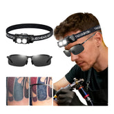 JZsmpmu Kit eclairage tatouage - lampe-tete ajustable pour un éclairage precis.