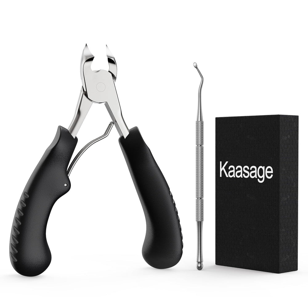 Kaasage coupe-ongles avec lame courbée 25° pour ongles épais et précision.