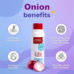 Texture liquide du Shampoing Kaba Oignon et application facile