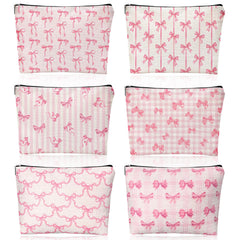 Kacctyen sac maquillage coquette rose, ensemble 6 pièces pratique pour le voyage.