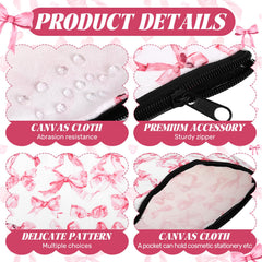 Trousse maquillage Kacctyen en lin robuste, look durable et élégant rose.