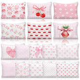 Trousse maquillage rose Kacctyen avec nœud, idéale pour l'organisation quotidienne.