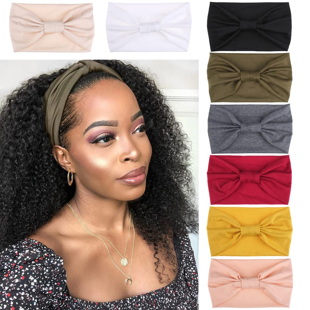 Bandeau Kachanaa large, imprimé floral, maintien élégant pendant le maquillage.