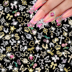 Charme KACHIMOO papillon pour ongles, éclat doré et argenté