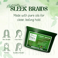KAGA Pure O Natural Neatbraid – gel sans flocons pour un look net.