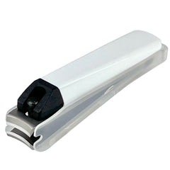 Kai Nail Clippers Type 001S white with catcher attached for easy cleanup