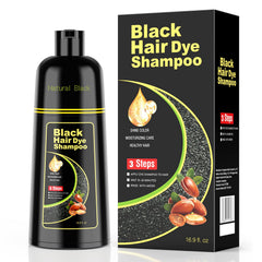 KAISASA Shampoing colorant noir en bouteille, couleur durable et utilisation facile.