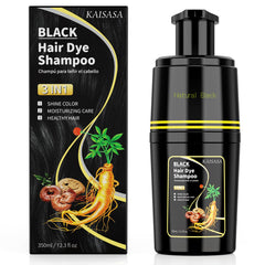 KAISASA Shampoing-teinture noir - bouteille visible et utilisation facile.