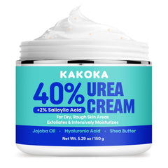 Kakoka Crème Urea 40% pour pieds, hydratation en profondeur.