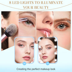 Miroir Kakuje compact 1x/3x pour révéler les détails du visage.
