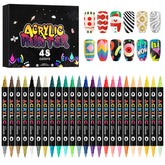 Kalolary ensemble marqueurs pour ongles, 48 couleurs, pour designs variés et créatifs.