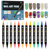 Kalolary stylo art ongles 24 couleurs, palette variée pour motifs précis.