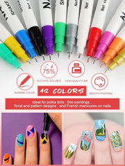 Kalolary stylo ongles dessin abstrait avec pinceau fin.
