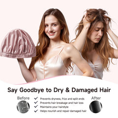 Bonnet Kaome soie ajustable et élastique pour toutes les longueurs de cheveux.