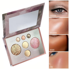 K'APEINE All in One Baked Palette swatches sur peau, teintes harmonieuses.