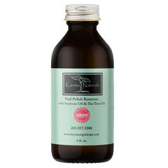 Dissolvant Karma Organic Tea Tree — bouteille en vedette, démaquillage doux des ongles.