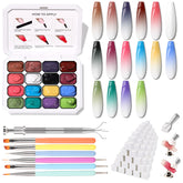 Karroy palette gel ombre pour ongles avec 16 teintes, dégradé précis