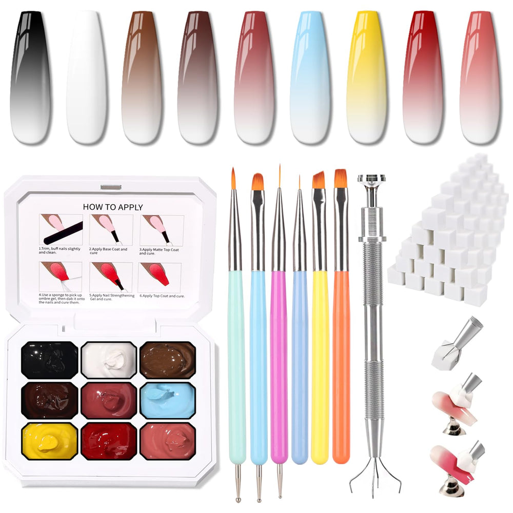 Palette Karroy ombre gel pour ongles avec couleurs riches et dégradés séduisants.