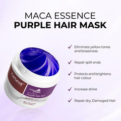 Pigments violets déposés par le masque Karseell pour reflets frais.