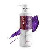 Shampoing violet Karseell pour cheveux blonds et argentés neutralise les tons jaunes.