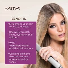 Masque lissant défrisant KATIVA Blonde qui pénètre les fibres.