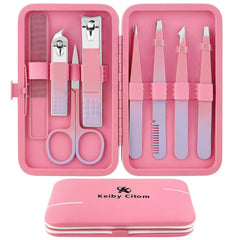 Keiby Citom ensemble pinces 8 pièces rose, précision pour sourcils et visage