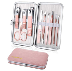 Keiby Citom kit manucure portable rose, pratique pour voyages et usage quotidien.