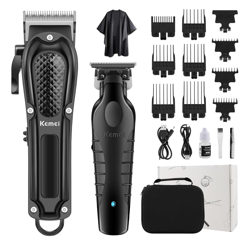 KEMEI professionnel tondeuse avec lames ajustables pour diverses longueurs, coupe précise.