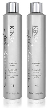 Kenra Platinum Working Spray 14, bouteille prête à l’emploi pour une coiffure rapide.