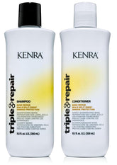 Kenra Triple Repair Shampoing – flacon sans sulfates pour cheveux sensibles.