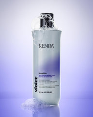 Kenra Violet Shampoo détail bouteille montrant le pigment violet.