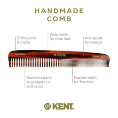 Kent 9T peigne écaille tortue, dents arrondies pour douceur