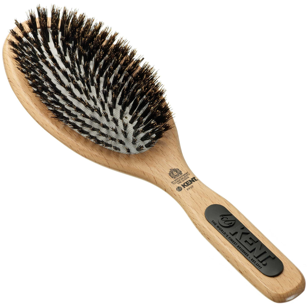 Kent PF07 brosse démêlage oval bois, démêlage en douceur.