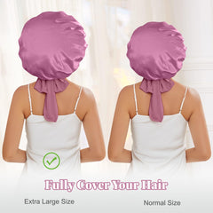 KEPUWAY bonnet satin pour boucles protège les coiffures pendant la nuit