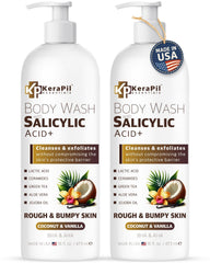 KERAPIL gel douche exfoliant salicylique: pores nets et peau plus lisse.